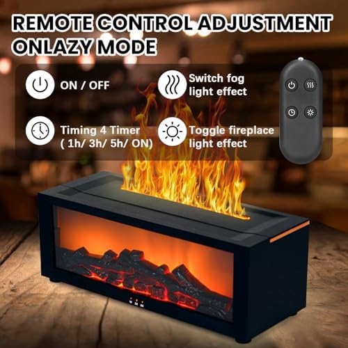 Fireplace Humidifier Flame Diffuser for Essential Oils Air Aromatherapy