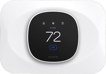 Wall Plate Cover Compatible with Ecobee Smart Thermostat Essential, Practical Ecobee Thermostat Trim Kit, Programmable WiFi Thermostat Accessory (Black Magic) (White)