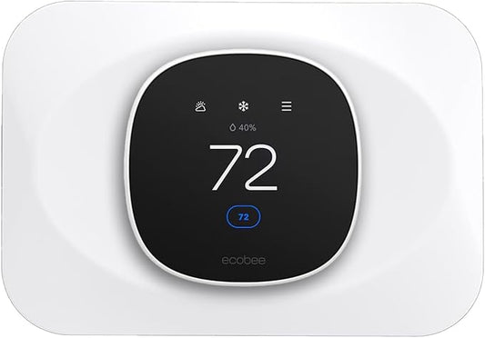 Wall Plate Cover Compatible with Ecobee Smart Thermostat Essential, Practical Ecobee Thermostat Trim Kit, Programmable WiFi Thermostat Accessory (Black Magic) (White)