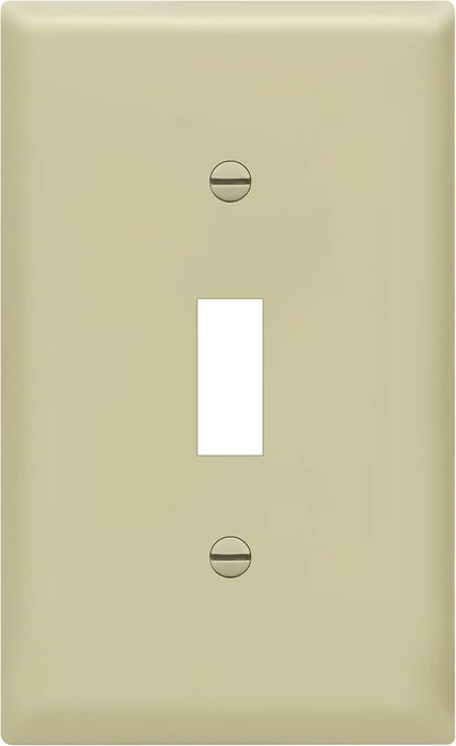 ENERLITES Toggle Light Switch Wall Plate, Size 1-Gang 4.50" x 2.76", Unbreakable Polycarbonate Thermoplastic, 8811-I, Ivory