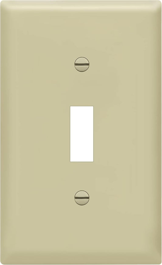 ENERLITES Toggle Light Switch Wall Plate, Size 1-Gang 4.50" x 2.76", Unbreakable Polycarbonate Thermoplastic, 8811-I, Ivory