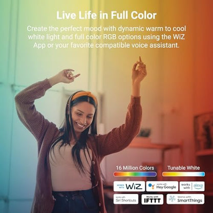 HALO Pure Smart Battery-Powered Multi-Functional Wireless Light Switch - Wi-Fi Room Controller with Dimming and Scene Presets for WiZ Connected Smart Lighting - CWR-TW-Scene-WH