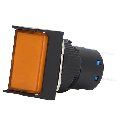 Push Button Switch 16mm Self Locking Design (Yellow)