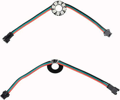 8 Bits WS2812 Addressable LED Ring with SM2.54-3P Wire, DC5V WS2812B 5050 RGB LED with Built-in Drivers Pixels Individual Controlling for Arduino Pi ESP8266 ESP32 Nodemcu (8 bits)