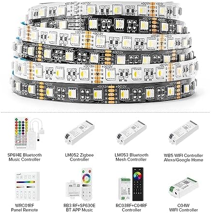 BTF-LIGHTING RGBW LED Strip Cool White 16.4ft 60LED DC24V UL Listed IP65