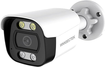 8MP 4K POE Security Camera Outdoor, IP67 Waterproof, Human Vehicle Detection IP Camera, Color Night Vision, Two-Way Audio,2.8mm Wide Angle, Remote Access