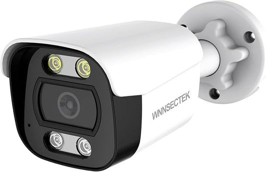 8MP 4K POE Security Camera Outdoor, IP67 Waterproof, Human Vehicle Detection IP Camera, Color Night Vision, Two-Way Audio,2.8mm Wide Angle, Remote Access