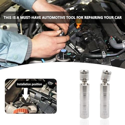 Salior 16mm&14mm Spark Plug Socket,Thin Wall 12 Points 3/8" Drive Spark Plug Removal Tool Compatible with BMW Nissan More Car,CRV Steel Magnetic Spark Plug Socket Set Car Tools (14mm+16mm)