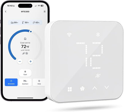meross Smart Thermostat for Home, WiFi Thermostat Works with Matter, Alexa, Apple Home, Google Assistant, App & Voice Control, 7x24h Scheduling, Energy Saving, C-Wire Required | App Remote & Voice Control, Works with Alexa, Apple Home, Google Assistant...