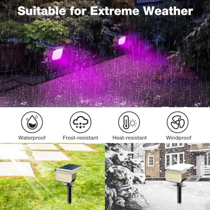 nipify Solar Spot Lights Outdoor, Solar Powered Waterproof Spotlight