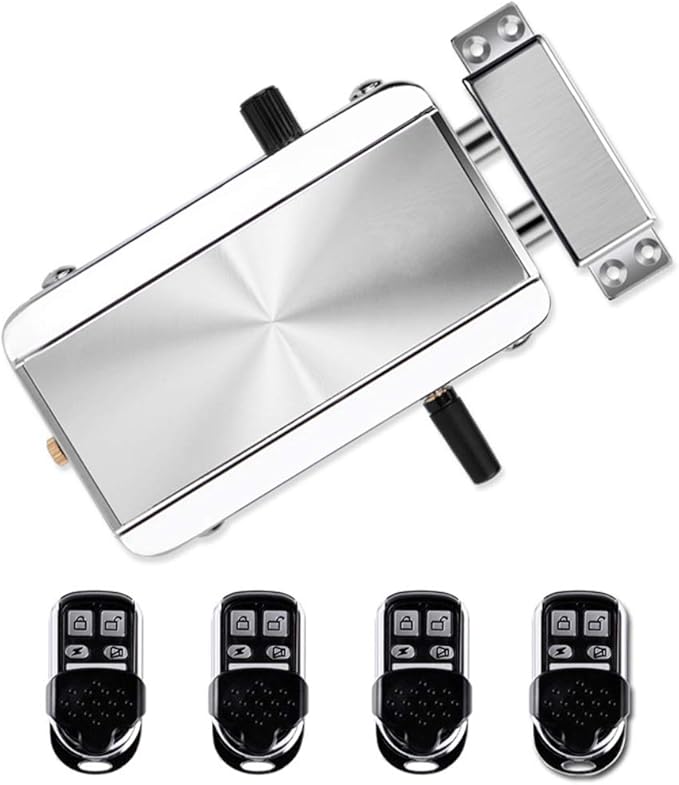 Remote Control Door Lock, Smart Wireless Anti-Theft Lock, Keyless Entry Lock, Intelligent Home Door Lock with 4 Remote Control for Home/Hotel/Apartment