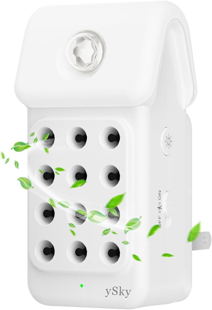 ySky Plug In Air Purifier for Home, Negative Ion Air purifiers with LED Motion Sensor Night Light,Quiet Mini Air Ionizers for home,Bathroom,Bedroom,Portable Air ionizer for Odor,Pet smell