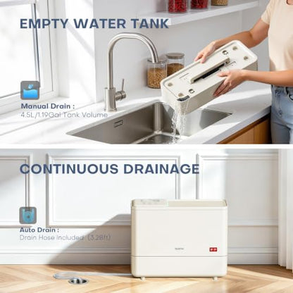 1500 Sq.Ft Dehumidifier for Basement with Drain Hose and 1.2 Gal Tank