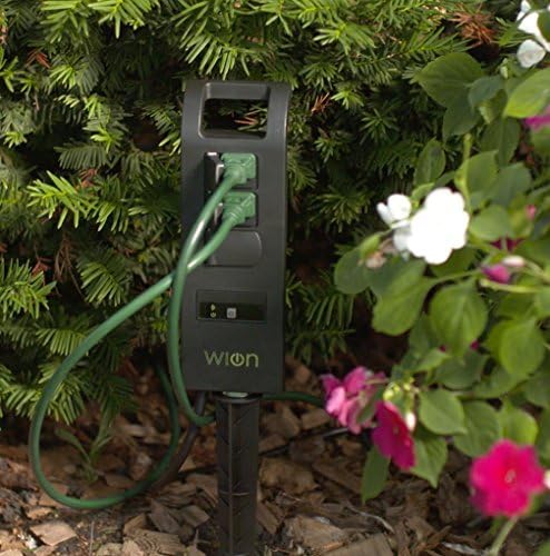 Woods WiOn 50063 Smart Plug-In Indoor and Outdoor Wi-Fi Switch and Yard Stake Bundle, 1 Grounded Outlet and 3 Grounded Outlets