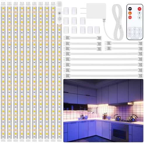 LAFULIT 10 PCS 20in Under Cabinet Lighting Kit, 4000K