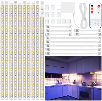 LAFULIT 10 PCS 20in Under Cabinet Lighting Kit, 4000K