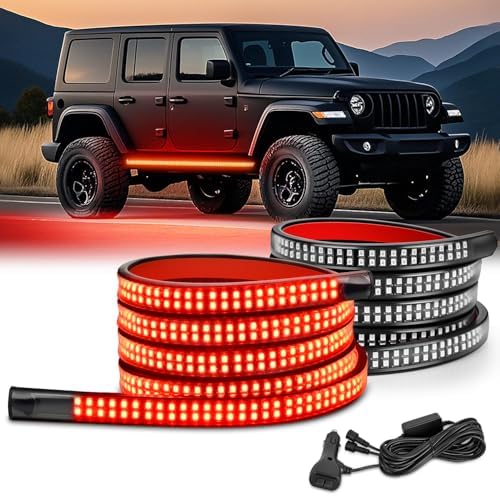 Nilight 2PCS 70 Inch Running Board LED Lights Strip Red for Truck
