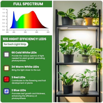 Wolezek 14in Grow Light Strip for Indoor Plants, Full Spectrum