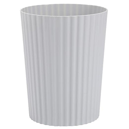 JiatuA Small Trash Can Plastic Wastebasket Round Garbage Container Bin for Bathroom, Kitchen, Bedroom, Home Office, College Dorm, Grey