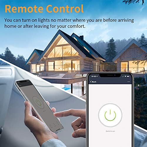 Smart Switch, WiFi Smart Light Switch Compatible with Amazon Alexa and Google Home, Neutral Wire Needed, with Remote Control, Timing Schedule, No hub Required MK36 (1Pack)