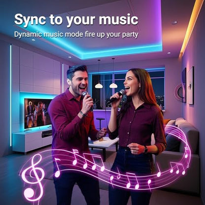 hyrion Alexa LED Strip Lights for Bedroom 200ft, Smart Wireless RGB