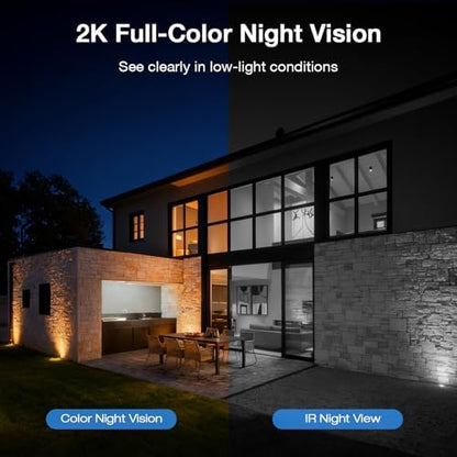 TKENPRO 2K Solar Camera Outdoor Wireless, 2.4GHz Wi-Fi Connected