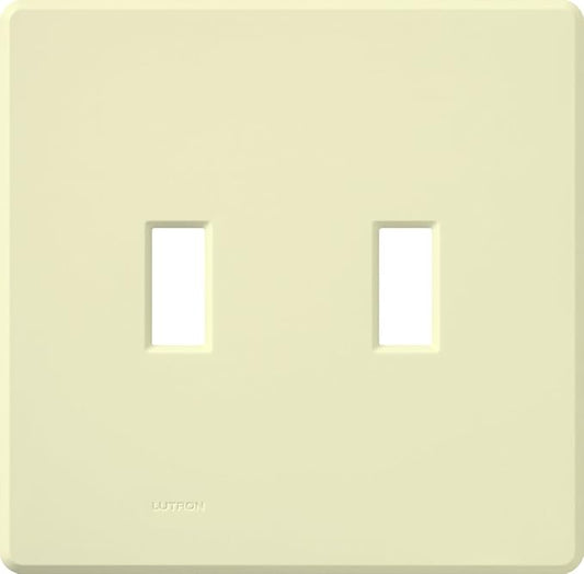 Lutron Fassada 2 Gang Wallplate for Toggle-Style Dimmers and Switches, FG-2-AL, Almond (1-Pack)