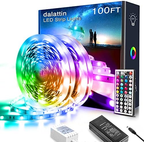 dalattin 100ft Led Lights for Bedroom Led Strip Lights Color Changing Lights with 44 Keys Remote,2 Rolls of 50ft