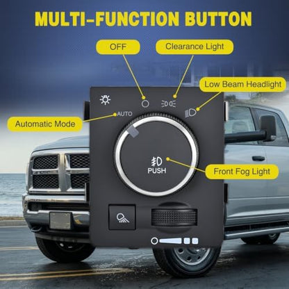 Nilight Headlight Dimmer Switch for 2010 Dodge Ram 1500 2500 3500