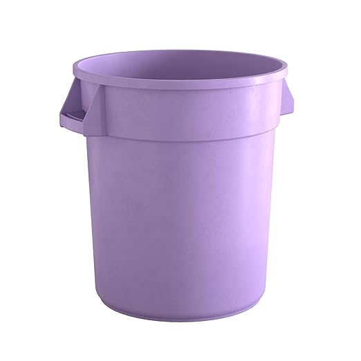 20 Gallon Purple Round Commercial Trash Can, Heavy-Duty Food Grade NSF Certified, Perfect for Restaurant, Office, School, Garage, Backyard, Workshop, Warehouse