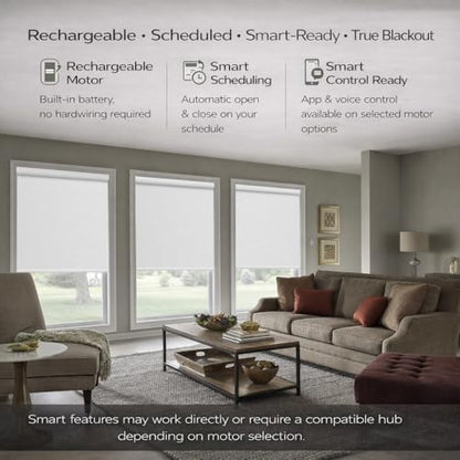 ZSHINE Motorized Blackout Roller Shades Remote Control Rechargeable(82141E)