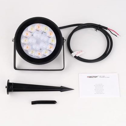 LGIDTECH FUTC01 Miboxer 9W RGB+CCT DC 24V Outdoor LED Garden Spotlight 16 Million Colors Changing,Color Temperature Adjustable