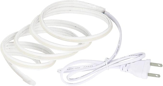 COB LED Strip Light 9.84 Foot Outdoor Lights AC 110V Rope Lights Indoor Waterproof IP67 with US Plug Warm White 3000K 120V Hardwired Strip Lighting for Cabinets (Warm White, 9.84ft)