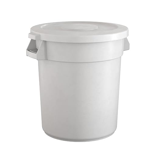 20 Gallon White Round Commercial Trash Can with Lid, Heavy-Duty Food Grade NSF Certified, Perfect for Restaurant, Office, School, Garage, Backyard, Workshop, Warehouse