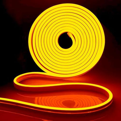 iNextStation 12V Orange LED Strip Lights 16.4FT, Flexible Silicone Neon Rope Light, Waterproof, Cuttable, Dimmable & Linkable, for Cabinet, Ceiling, Wall, Bedroom, Kitchen, Garage (No Adapter)