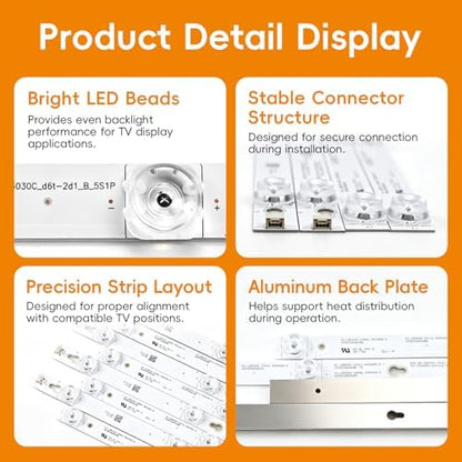 8PCS LED Backlight Strips for Thomson 55S401/TCL 55S403