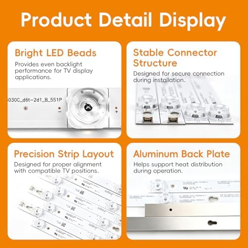 8PCS LED Backlight Strips for Thomson 55S401/TCL 55S403
