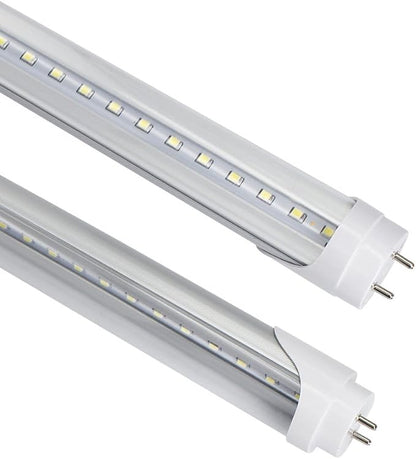 LightingWill LED T8 Light Tube 4FT, Daylight White 5000K, Dual-End Powered Ballast Bypass, 2000Lumen 18W (40W Equivalent Fluorescent Bulb Replacement), Clear Cover, AC85-265V Lighting Fixture, 4 Pack…