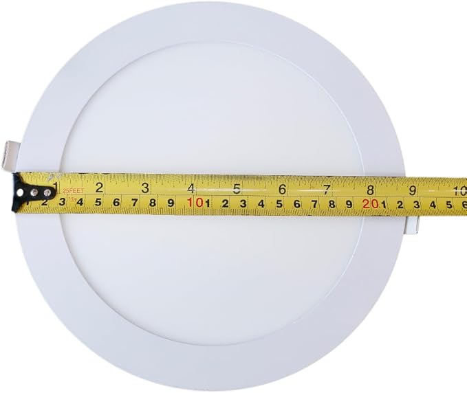 8 Inch 18Watt Ultra Thin Round LED Recessed Panel Spot Lighting, 140 Watt Retrofit Ceiling Downlight, 6500K Cool White, 10 Pack