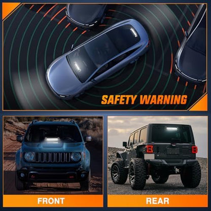 Nilight 12LED Traffic Advisor Strobe Light Bar White Hazard Safety