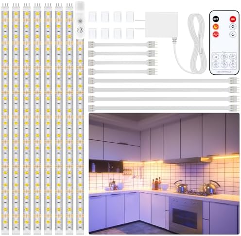 LAFULIT 8 PCS 20in Under Cabinet Lighting Kit, 2700K