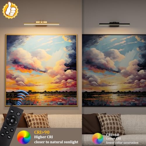 13.8'' Battery Operated Picture Light for Wall, RF Remote Control