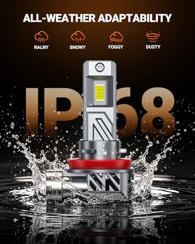 SEALIGHT H9/H11/H8 1200% LED Bulb, 1:1 Mini Size, 2 Pack
