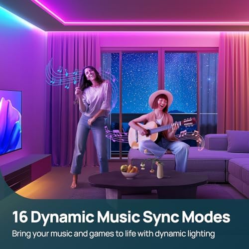 Linkind LED Strip Lights RGB 25ft, Smart Light Strip Work with Alexa and Google Home, App Control Music Sync Segmented Color Changing Led Lights for Bedroom Kitchen
