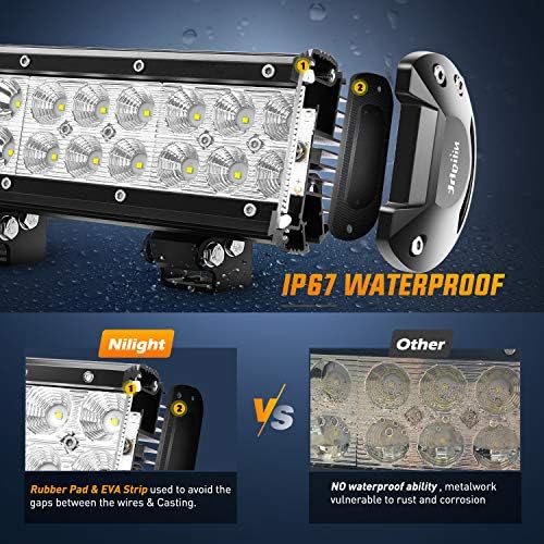 Nilight - 60009C-A 31" 198W Led Light Bar Flood Spot Combo Off Road Work Light Driving Fog Lights for SUV Boat 4x4 Jeep Lamp,2 Years Warranty