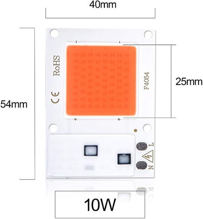 Fengyan Home Bulbs LED Grow Light Full Spectrum LED Phyto Lamp 10W 20W 30W 50W COB Fitolampy Smart IC LED Diode Matrix Growing Lamp Household Lamp (Emitting Color : 10W, Wattage : 220V)