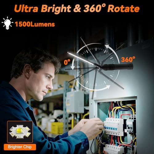 2Pack Magnetic Rechargeable LED Work Light/Flashlight for Mechanics