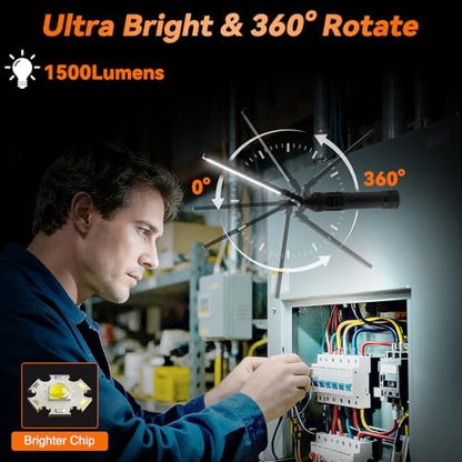 2Pack Magnetic Rechargeable LED Work Light/Flashlight for Mechanics