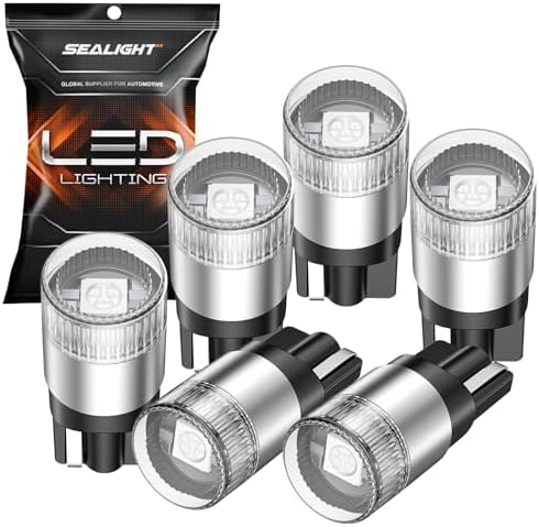 SEALIGHT 194 LED Bulb Blue, 168 2825 T10 W5W Bright LED Chips, Dashboard Light, Dome Light, Map Light, Door Light, Courtesy Light, License Plate Light, Pack of 6