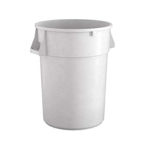 44 Gallon White Round Commercial Trash Can, Heavy-Duty Food Grade NSF Certified, Perfect for Restaurant, Office, School, Garage, Backyard, Workshop, Warehouse